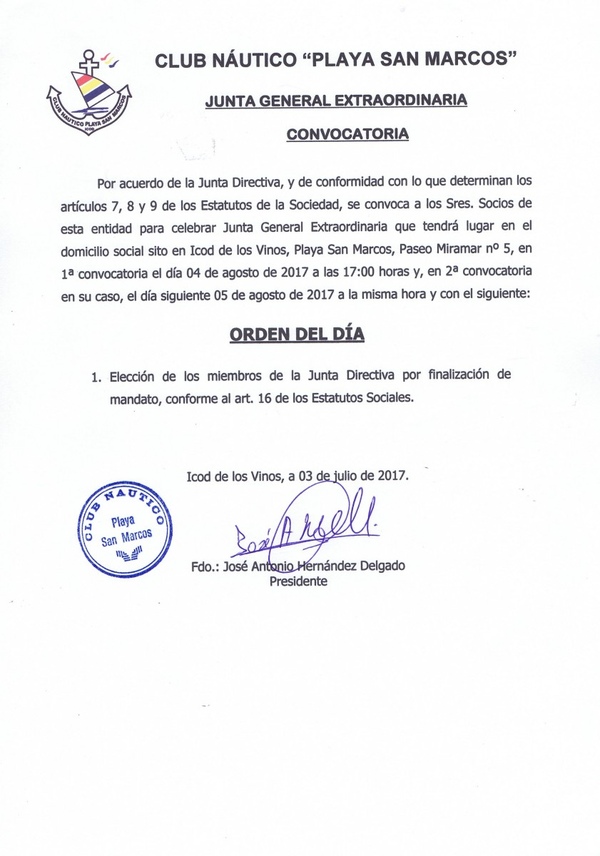 JUNTA GENERAL EXTRAORDINARIA 2017