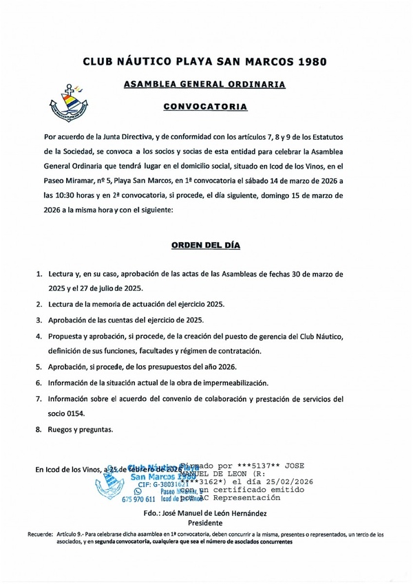 Convocatoria 