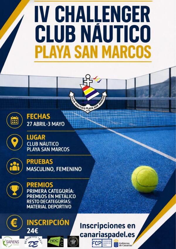 IV CHALLENGER PADEL CLUB NAUTICO PLAYA SAN MARCOS 2026