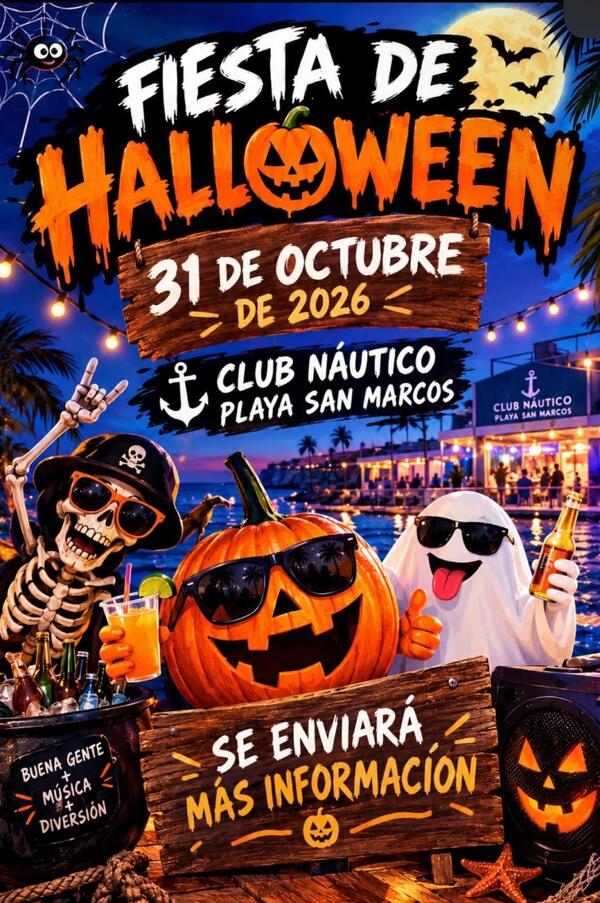 Fiesta de Halloween 31 Octubre 2026. Te iremos informando.