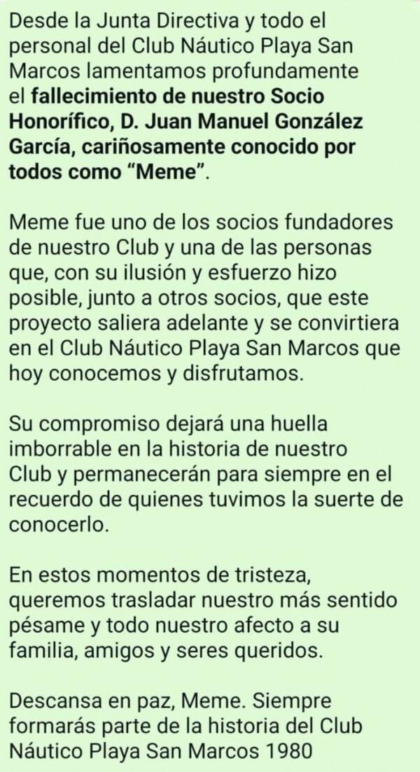 Fallecimiento de nuestro Socio Honorífico 